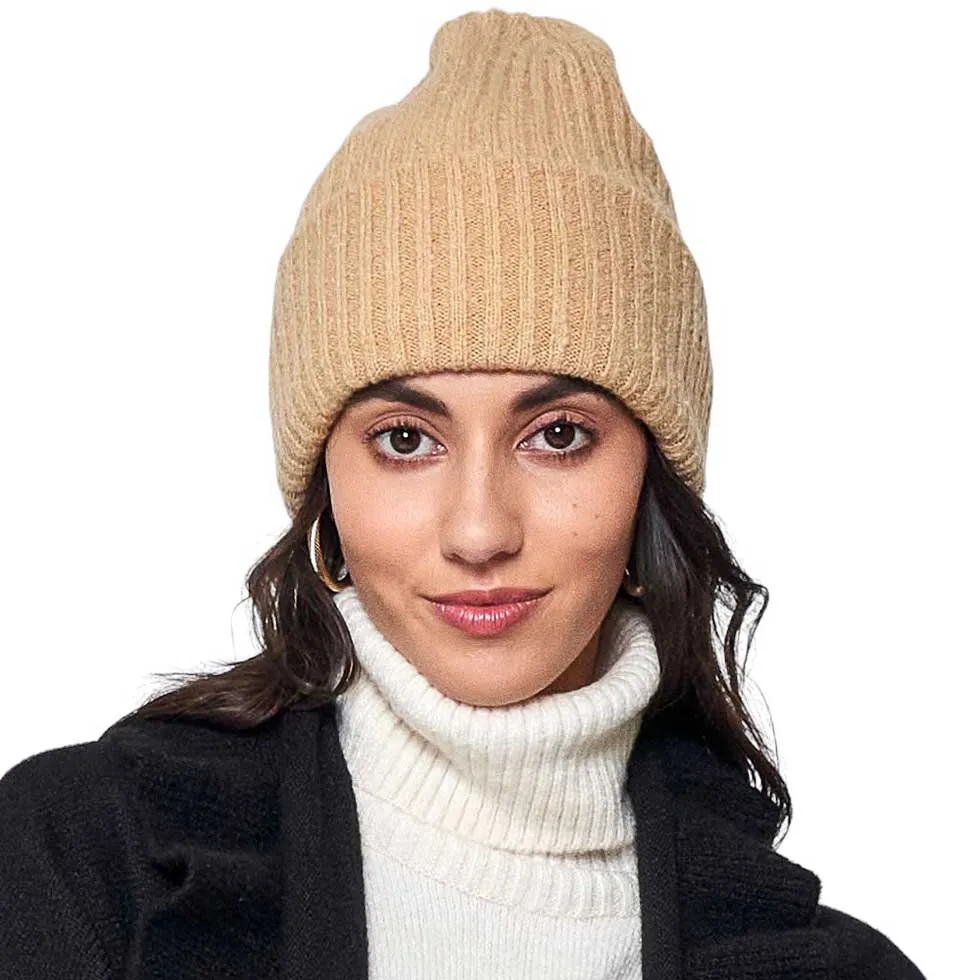 Solid Knitted Beanie Hat