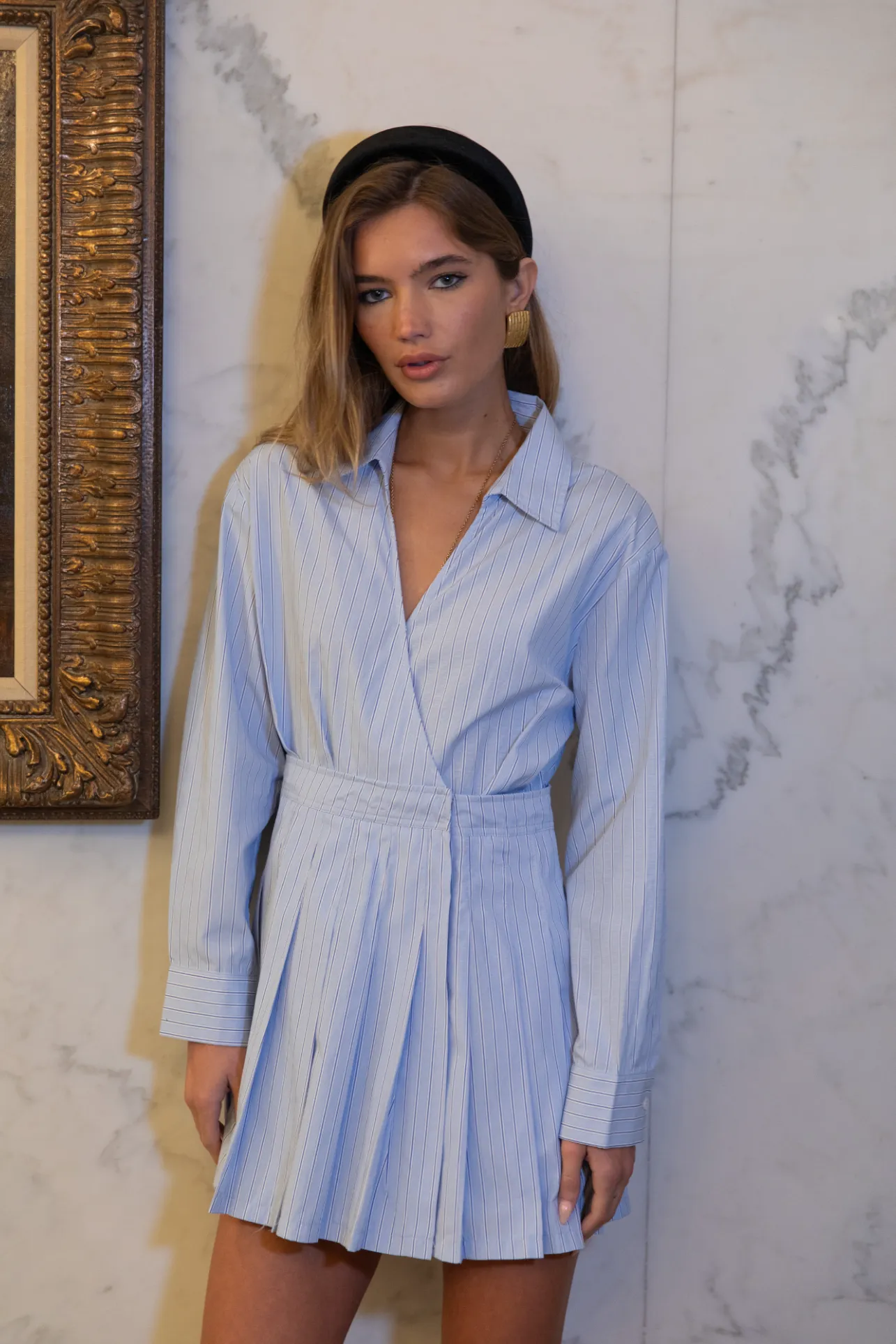 Stef Pleated Shirt Dress