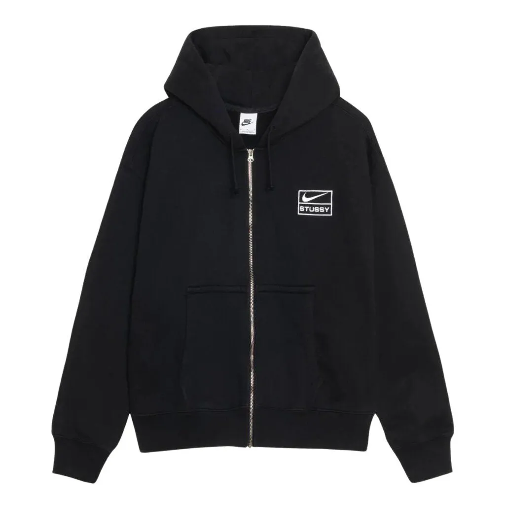 Stussy x Nike Stone Washed Fleece Zip Hoodie SS24 'Black'