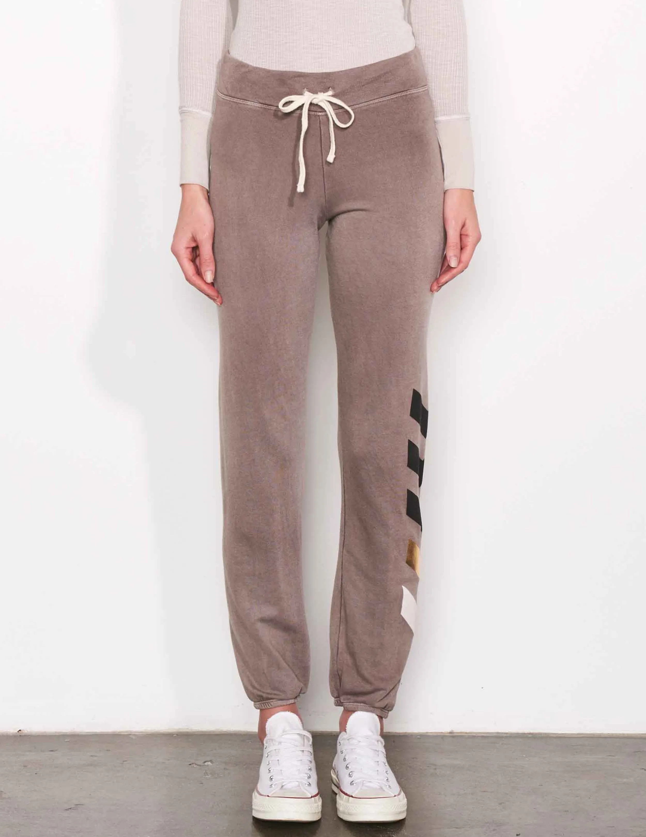 Sundry Chevron Graphic Basic Sweatpants Vintage Ash