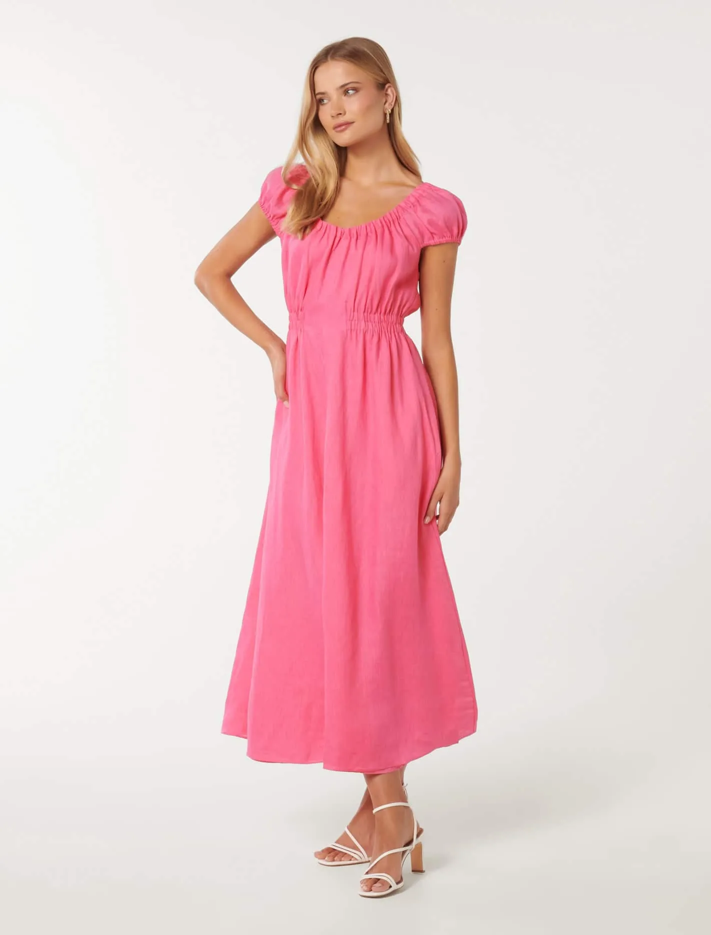 Tali Cap Sleeve Midi Dress