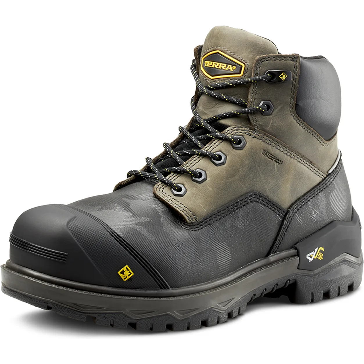 Terra Men's Gantry 6 Nano Comp Toe  WP Work Boot -Gray- 4T8VGY