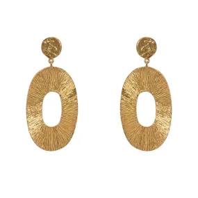 Textured Gold Ring Statement Earrings