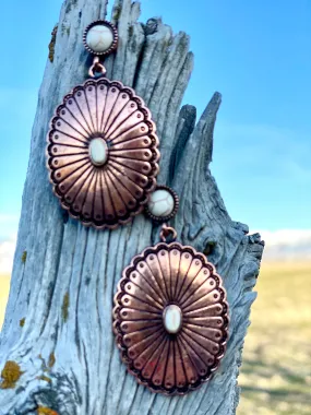 The Benita Bone and Copper Earrings