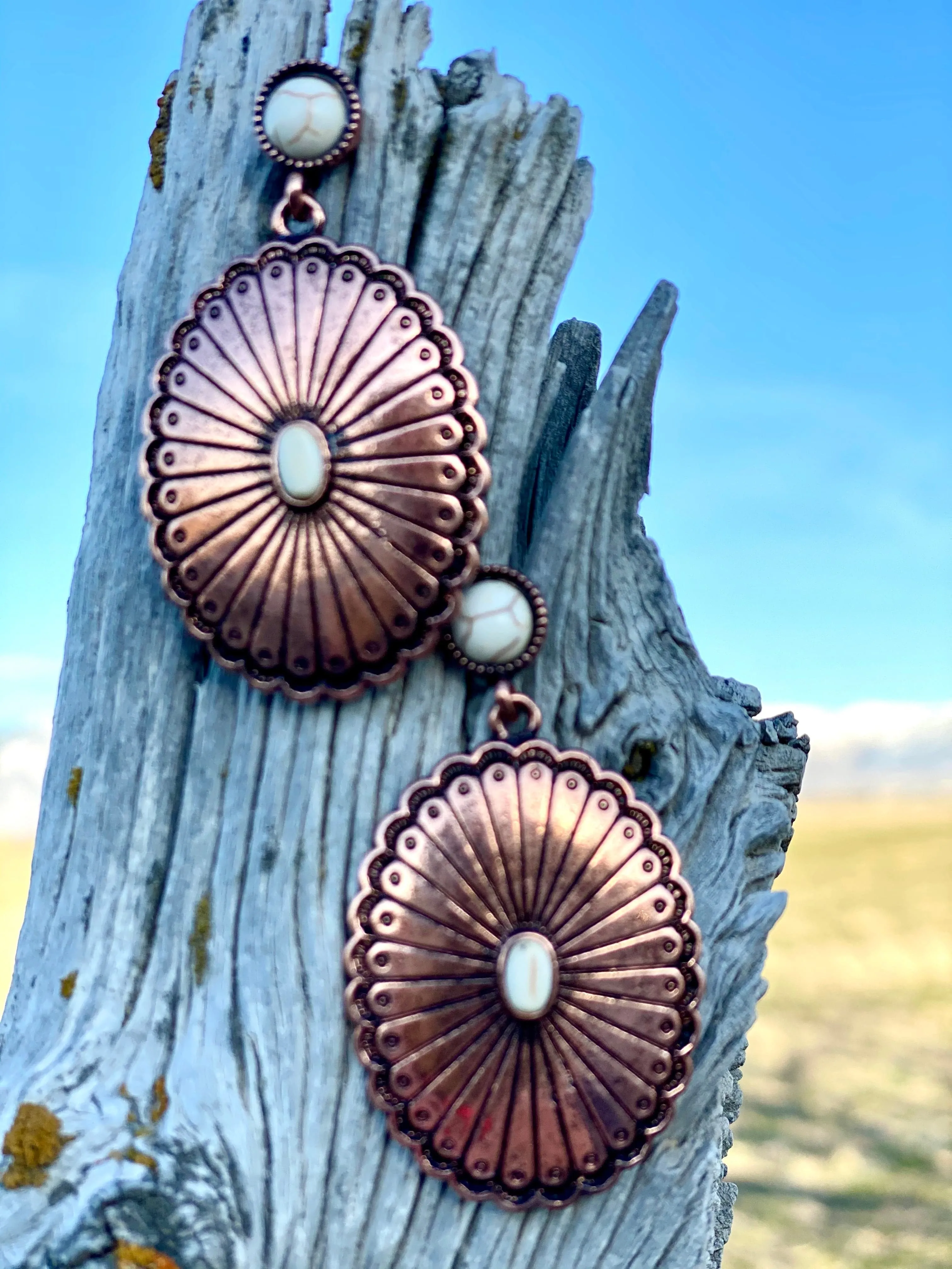 The Benita Bone and Copper Earrings