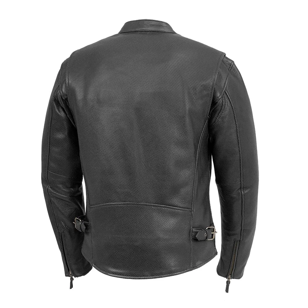 Turbine - Motorcycle Perforated Leather Jacket