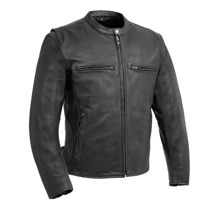 Turbine - Motorcycle Perforated Leather Jacket