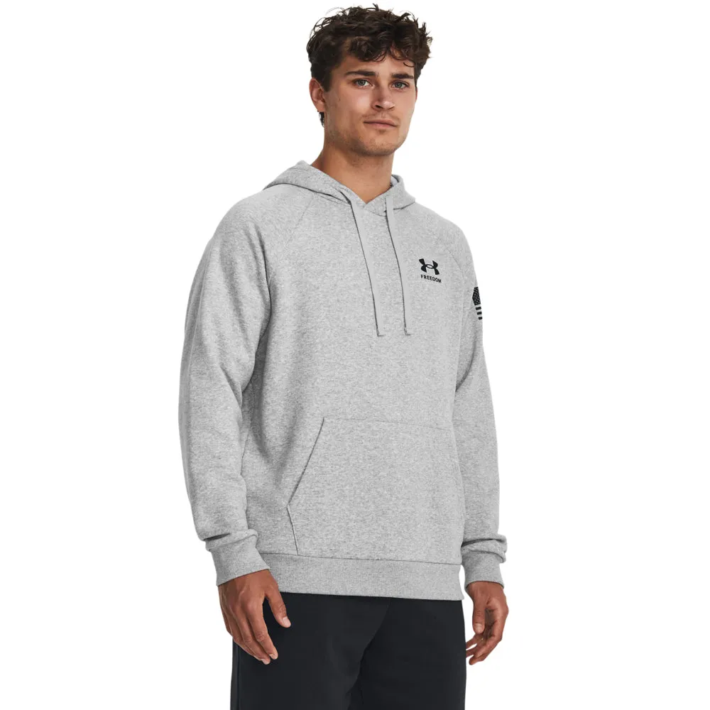 'Under Armour' Men's Freedom Rival Fleece Flag Hoodie - Mod Grey Light Heather