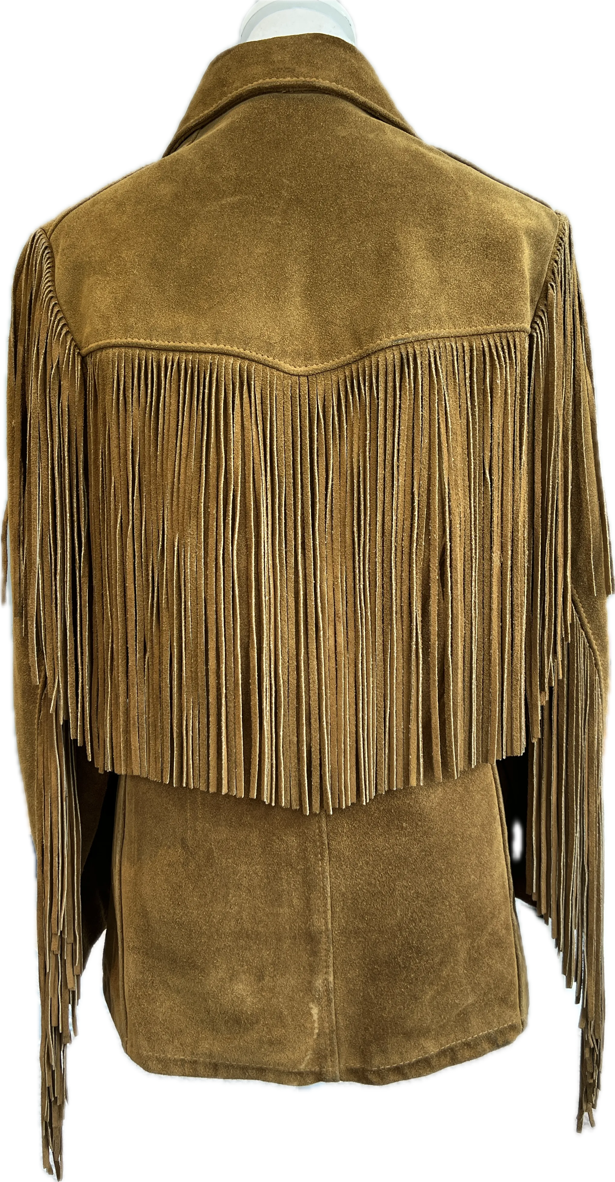 Vintage Schott Rancher Brown Fringe Suede Leather Coat, 12