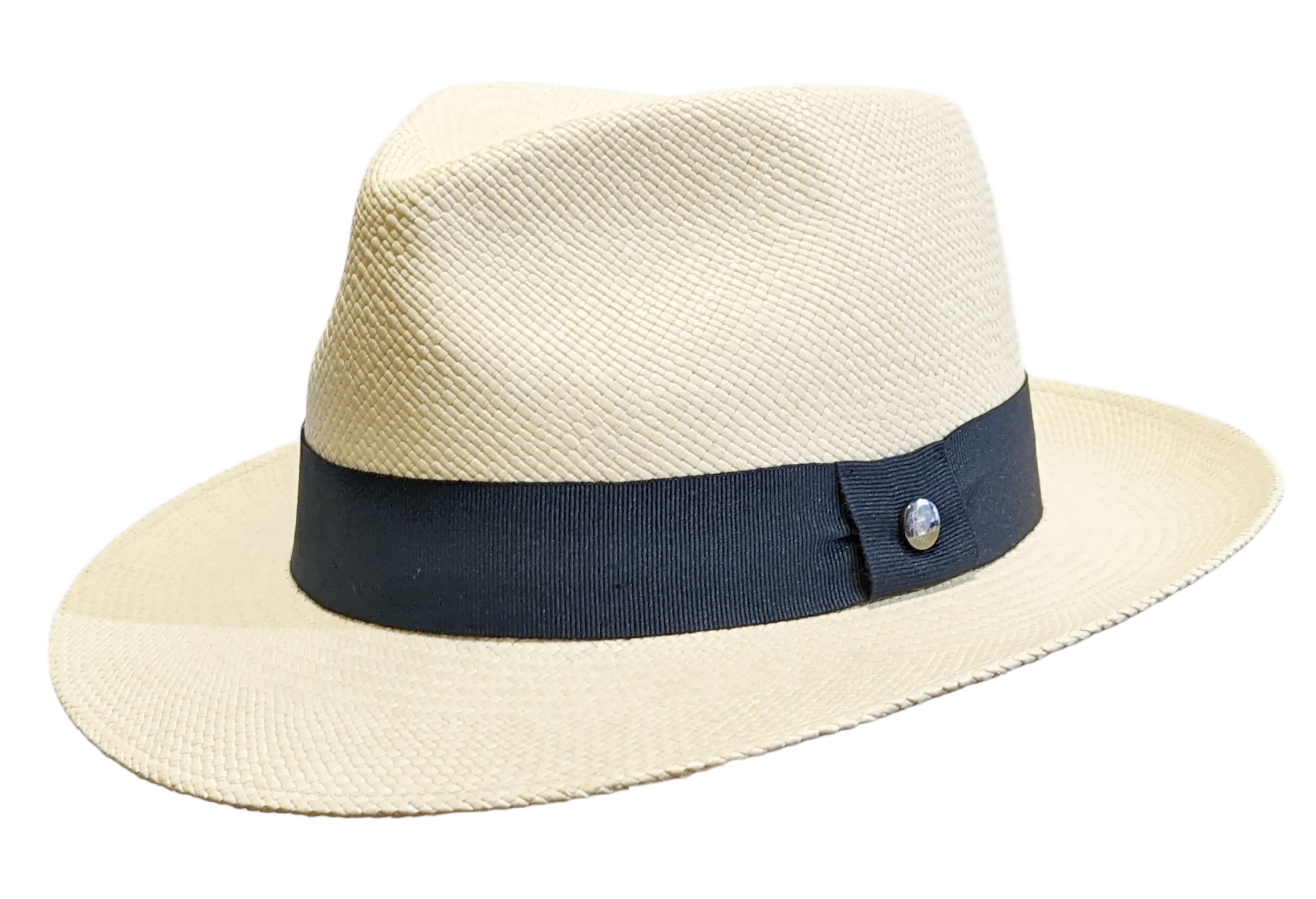 Vintimilla Grade 4 Natural Panama hat with Black band