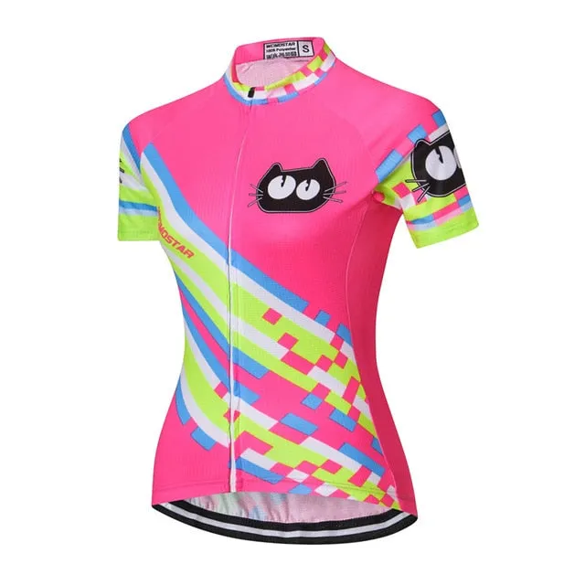 Weimostar Short Sleeve Cycling Jersey Women Breathable mtb Bike Jersey Shirt Quick Dry Riding Cycling Clothing Bicycle Clothes