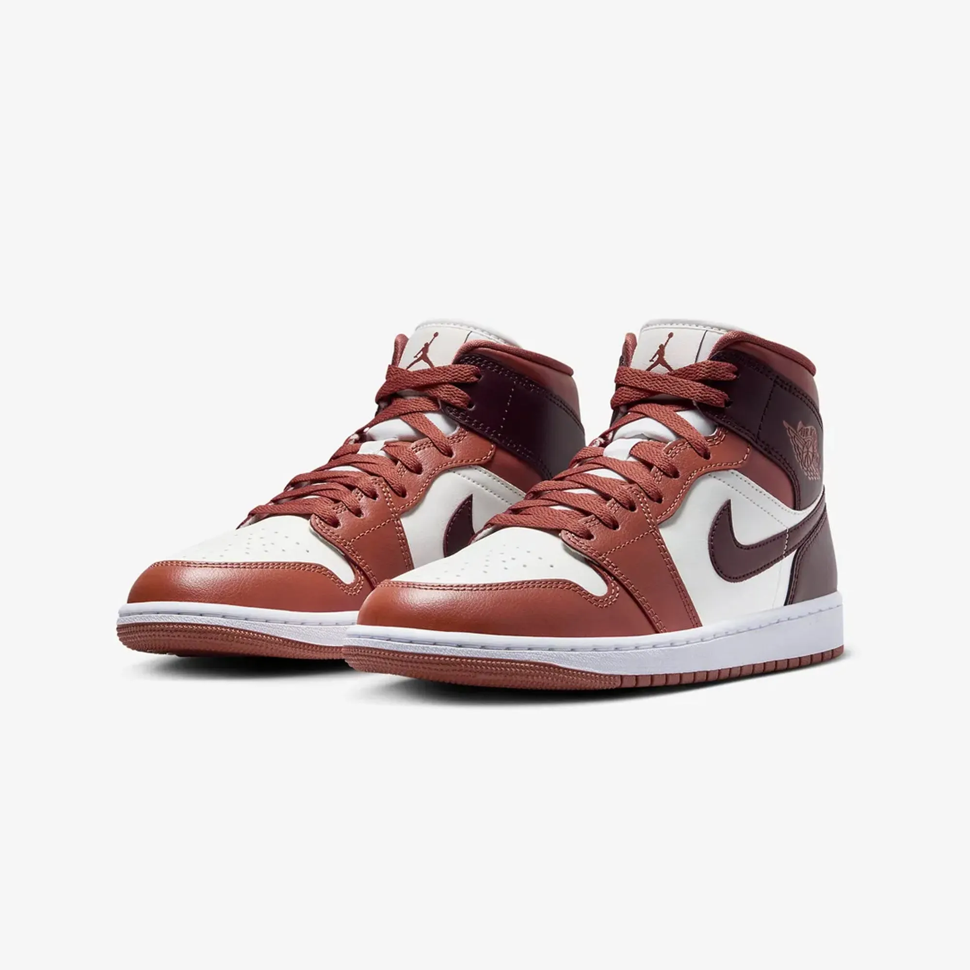 WMN'S AIR JORDAN 1 MID 'DUSTY PEACH/NIGHT MAROON-SAIL-WHITE'