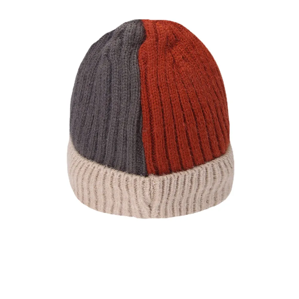 Women Letter Pattern Wild Beanie Hat Soft Adjustable Autumn Winter Warm Knitted Hat