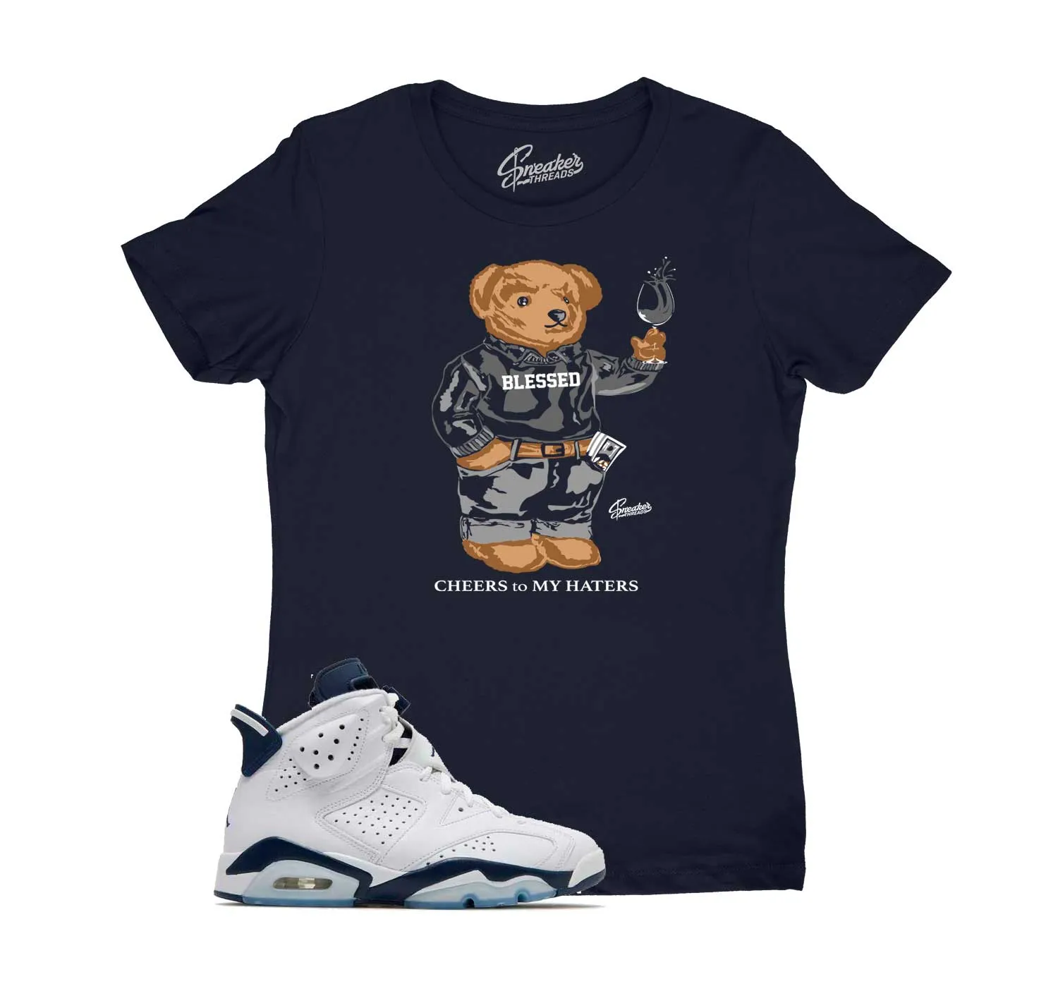 Womens - Midnight Navy 6 Cheers Bear Shirt