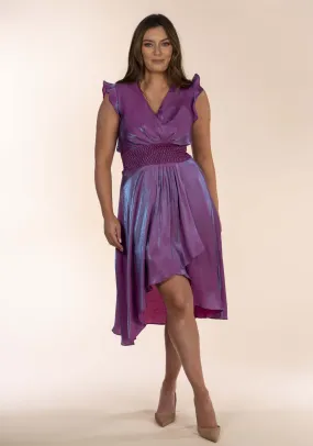 Wrap Shimmer Dress - Lilac