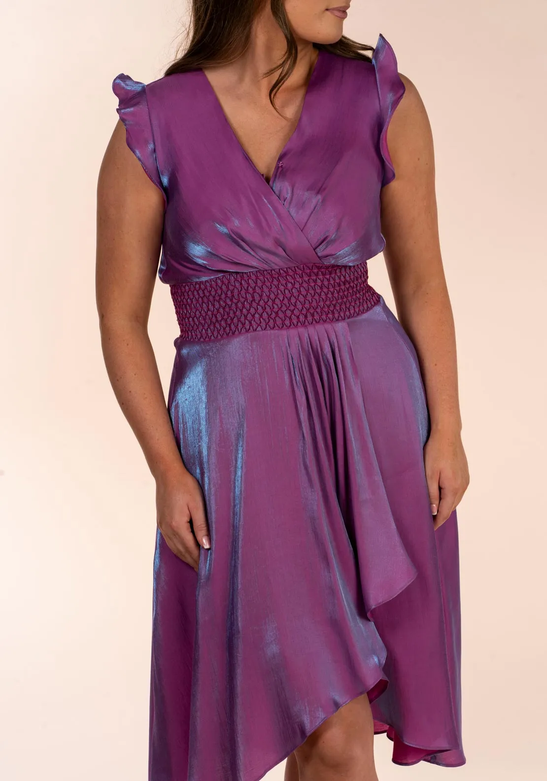 Wrap Shimmer Dress - Lilac